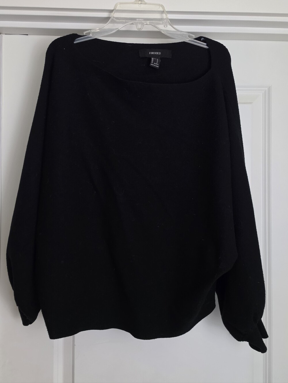 Forever 21 Black Women's Boatneck Crop Sweater